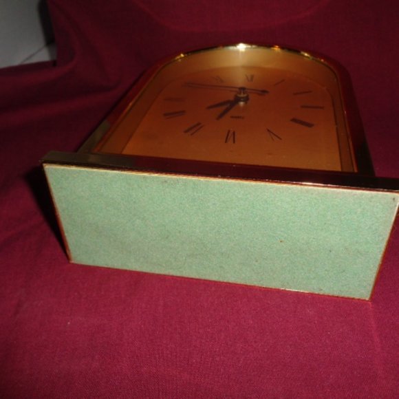 Howard Miller Quartz Mantle Clock, Gold Tone Metal Case, 8" Tall, New Movement - Picture 6 of 6